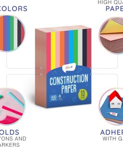 Alternative view of Alitte Construction Paper Assorted Colors - (600 Sheets. 9x12). Craft Paper. 10 Bright Colors - Bulk Pack Arts & Crafts Projects - Colored Paper for Preschool. Home. and Classroom Supplies